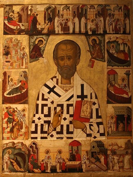 Икона святителя Николая Чудотворца с житием, XV-XVI в.