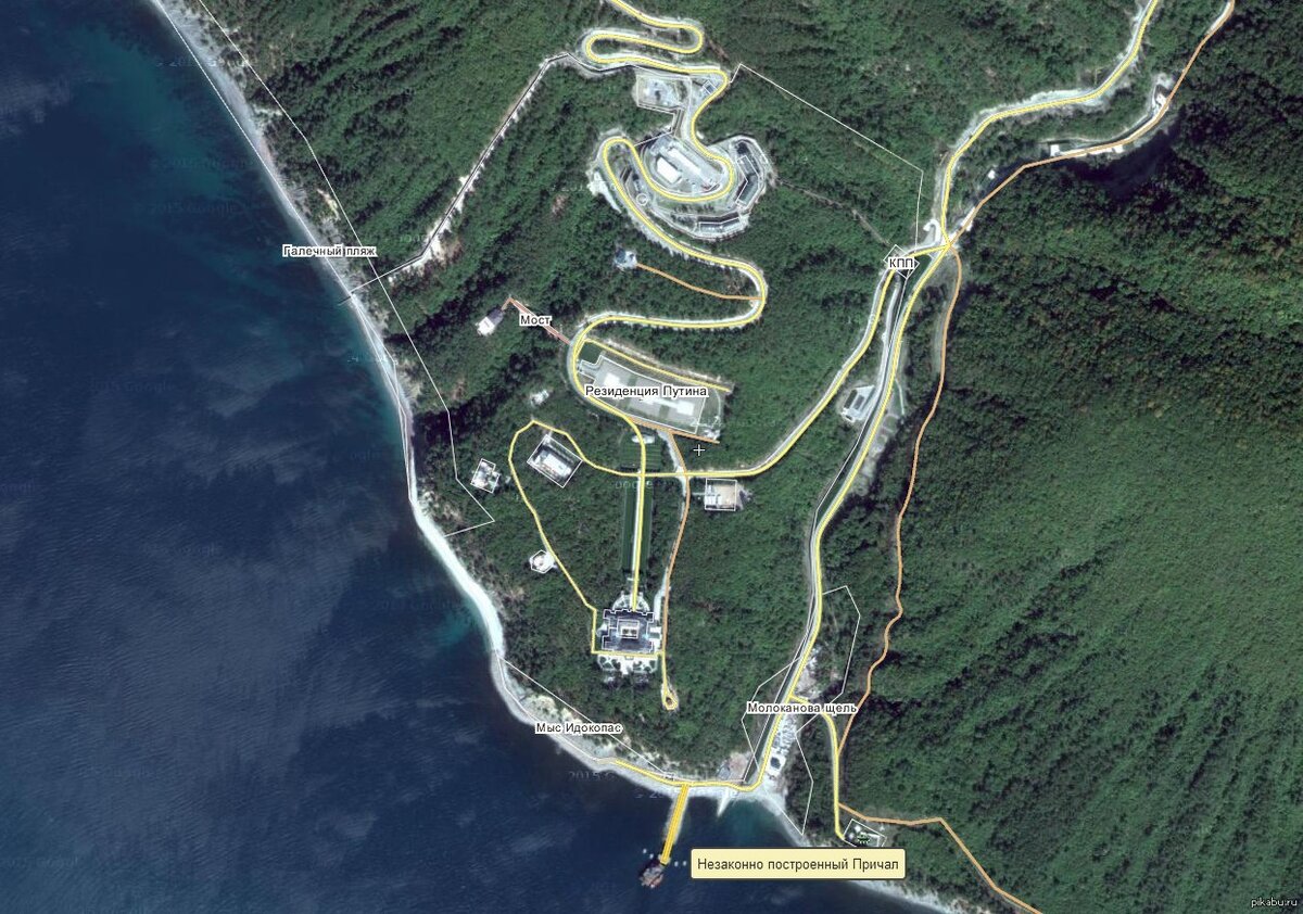 На карте Гугл все отлично видно.