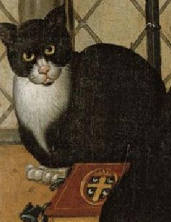 Увеличенное изображение кошки Трикси. Взято с картины, на которой она рядом с хозяином, графом Генри Ризли. Фото из открытого источника.