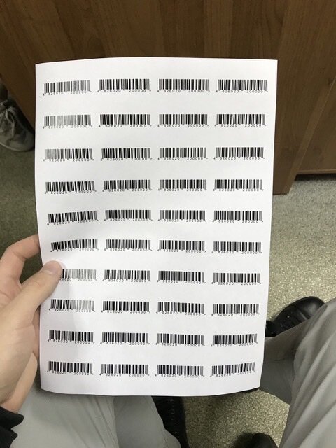 Вот так печатал первые ШК для товаров.