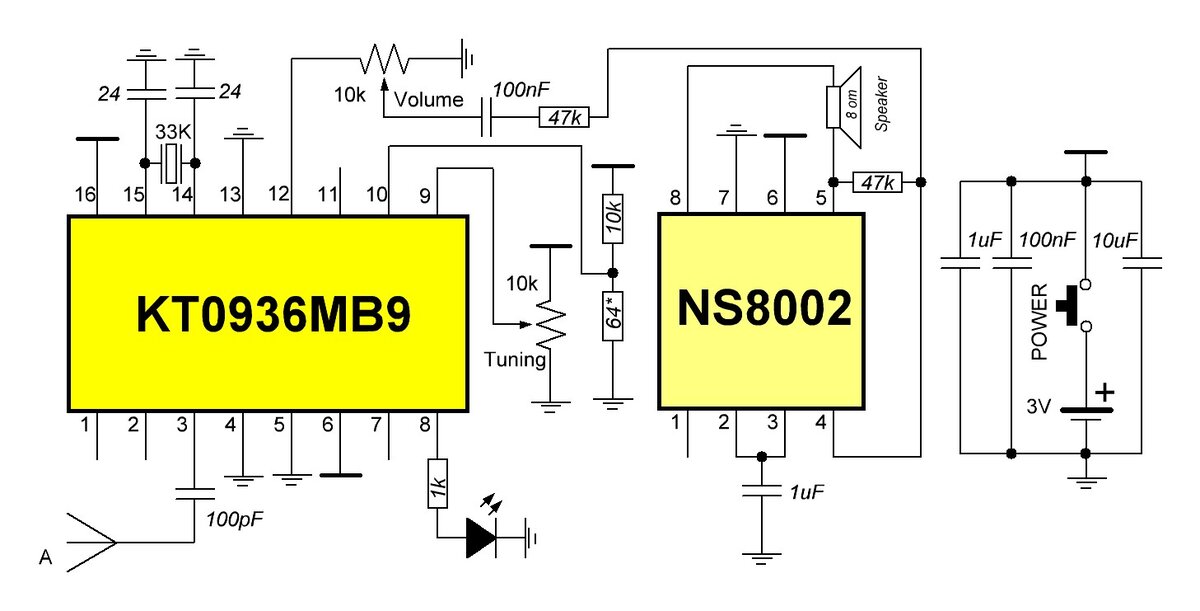 Радиоприемник на kt0936m схема