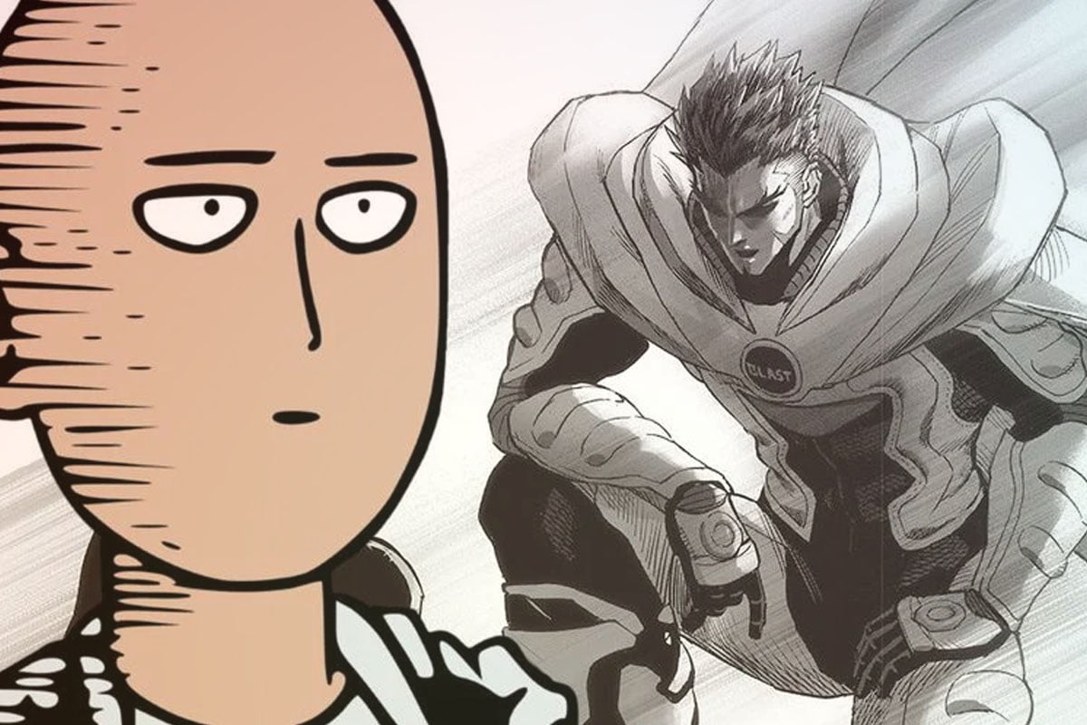 Ванпанчмен вебкомикс. Бласт Ванпанчмен Манга. One Punch man s1 герой. Бласт из аниме one Punch man. Сайтама и Бласт.