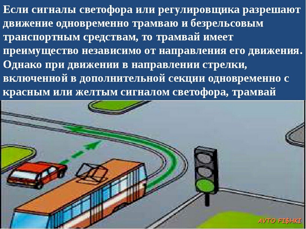 В каком случае разрешается движение. Движение трамваев ПДД. ПДД С трамваями на перекрестке. Сигналы регулировщика для безрельсовых транспортных средств. Разрешающие сигналы светофора.