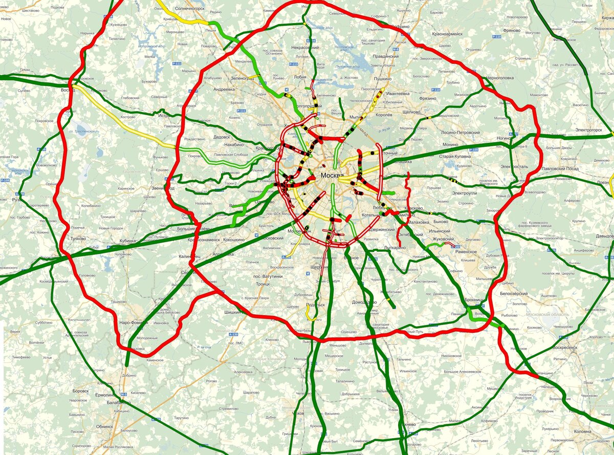 Карта дороги ЦКАД Московской области