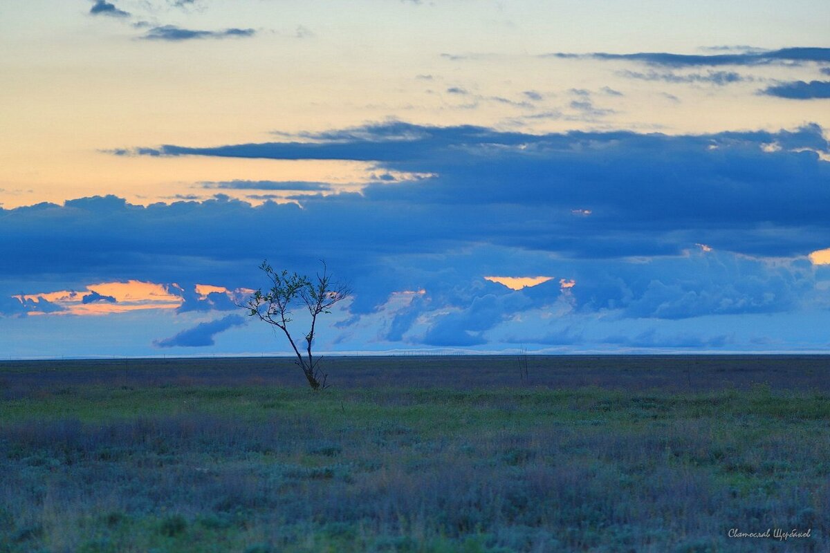 Закат в волгоградской степи