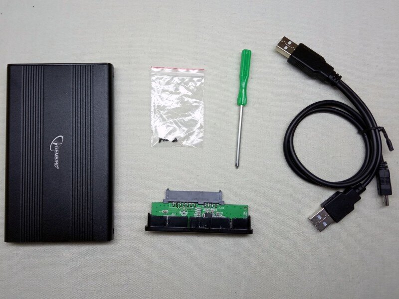  корпус для жесткого диска 2,5" Gembird EE2-U2S-5 с комплектом   