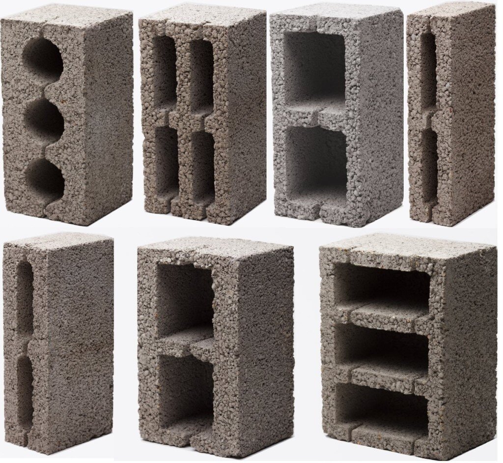 Рисунок 5. Разновидности шлакоблоков.