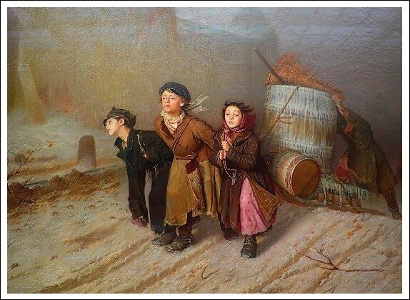 Василий Перов, «Тройка (Ученики мастеровые везут воду)», 1866 