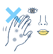 Не трогайте лицо руками
Не подносите руки к носу и глазам. Быстрее всего вирус попадает в организм через слизистую оболочку. Когда чихаете всегда прикрывайтесь платком.