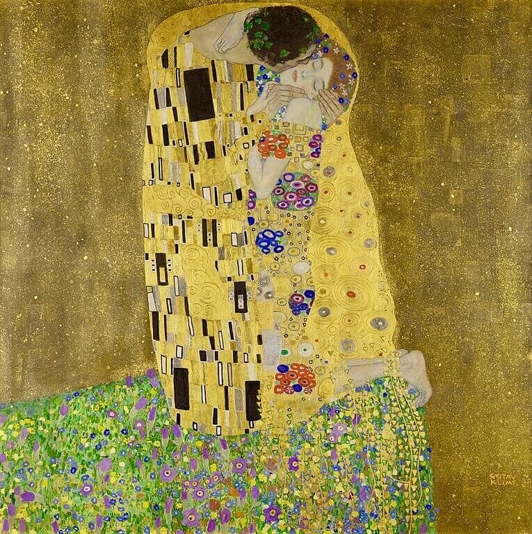 Густав Климт "Поцелуй", 1908-1909. Верхний Бельведер, Вена. 