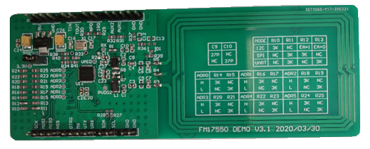 
Тип чипа: FM17550; Рабочая частота: 13.56 МГц;
Дальность считывания: 0…60 мм;
Протокол считывания: ISO14443-A/B;
Интерфейс: SPI со скоростью до 10 Мбит/с;
Интерфейс I2C со скоростью до 400 Кбит/с для быстрого режима и до 3400 Кбит/с для высокоскоростного режима;
Внешний источник питания передатчика: до 5,5 В;
Потребляемый ток: 13…26 мА;
Температурный диапазон: -30…+70C;
Размер: 40х120 мм
