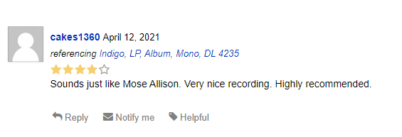 Один из немногих оценивших пластинку по достоинству на discogs в 2021 году также отмечает очевидную схожесть с Моузом.