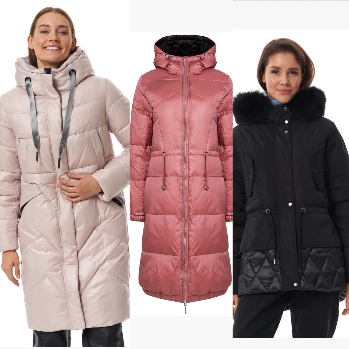 Примеры устаревших пуховиков (фото www.snow queen.ru, коллаж автора)