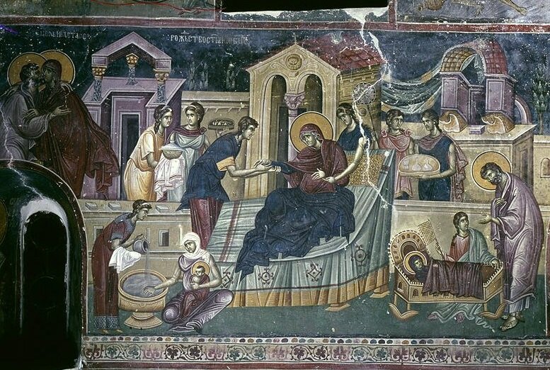   Фреска церкви св.Иоакима и Анны в монастыре Студеница. 1304 г. Сербия.