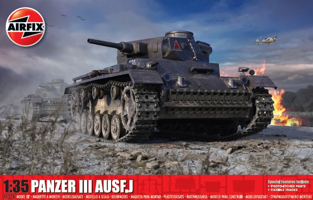 Бокс-арт комплекта Panzer III (Ausf.J) (фото с сайта uk.airfix.com)