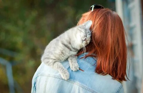 Юля и кошка. Как же сильно меняют кошки людей)