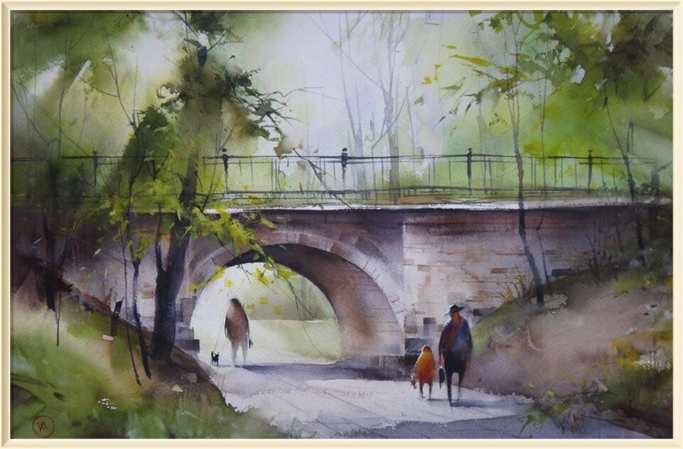 � ���� ������ / Ilya Ibryaev  "Moscow park" watercolor - 53�35 cm / "���������� ����" �������� - 53�35 ��