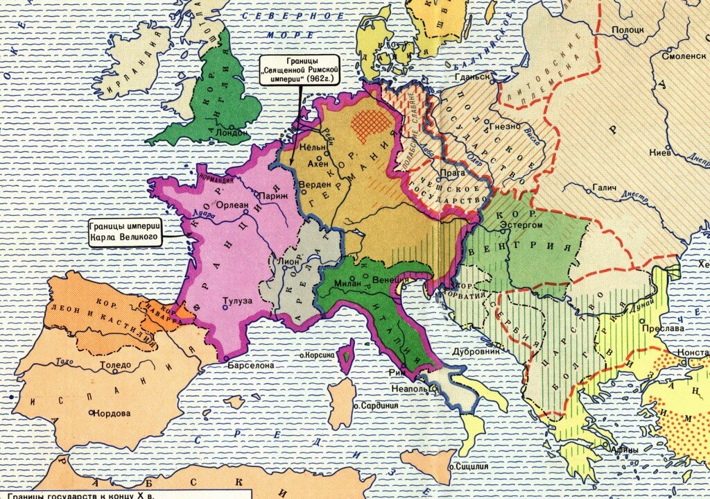 Карта стран в 10 веке