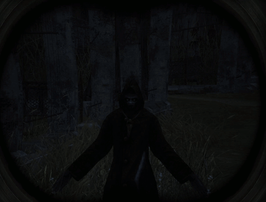 Наблюдение за ведуном в бинокль. Источник: собственная запись из игры.