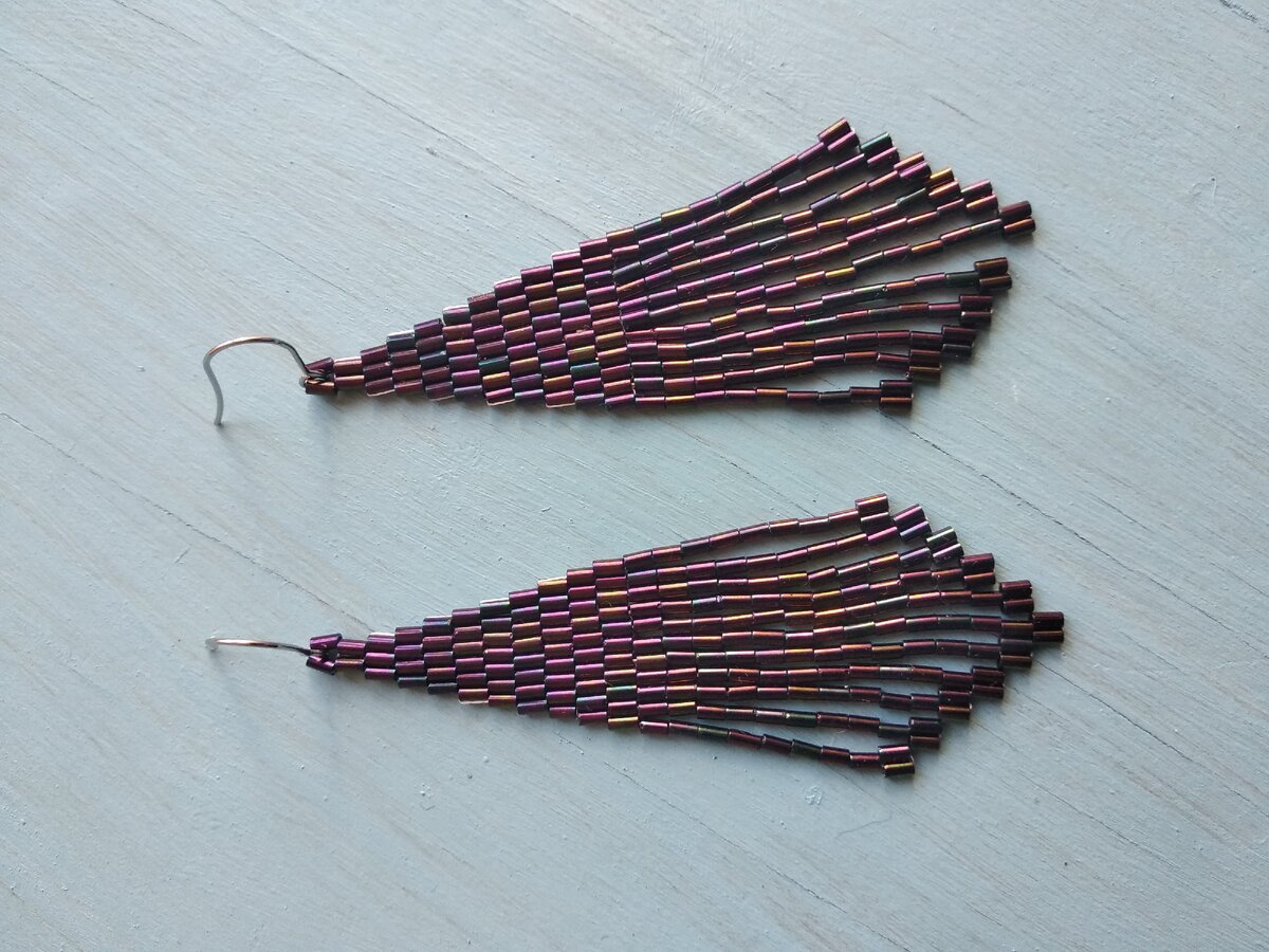Серьги из японского бисера.