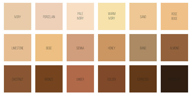 Оттенки тонального крема