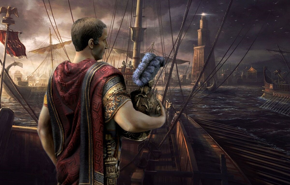 Цезарь, прибытие в Египет (арт)