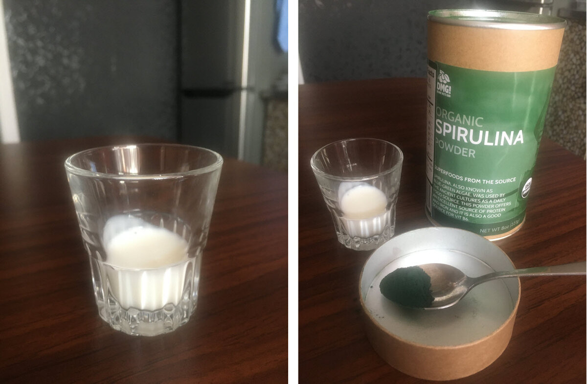 Маска со спирулиной: этап 1 и 2