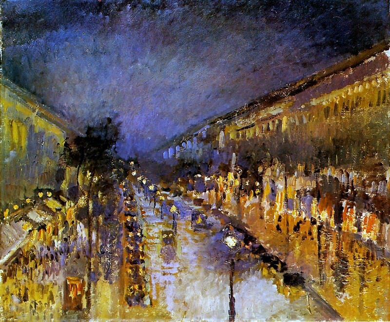 Камиль Писсаро «Бульвар Монмартр ночью», 1897 г.