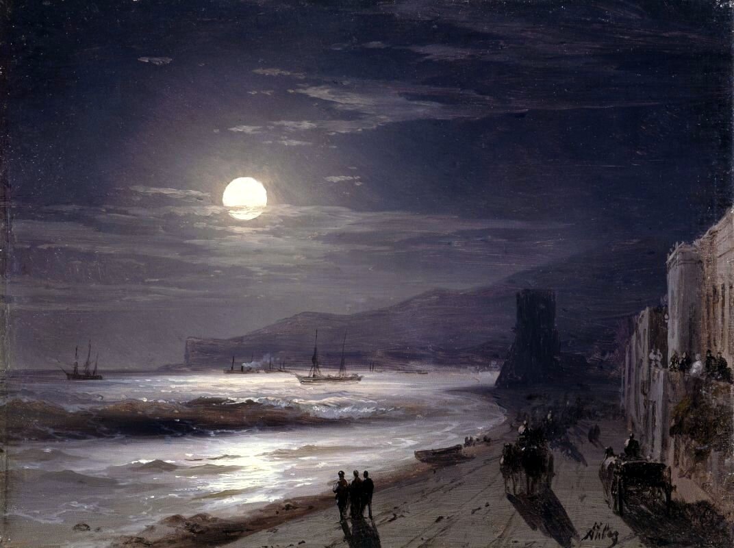 «Лунная ночь. Берег моря» И. К. Айвазовский, 1885 год 