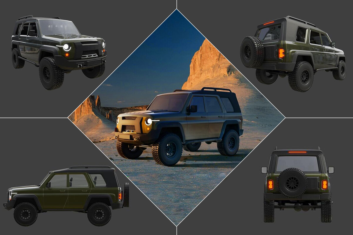 Рендеры нового UAZ Hunter от дизайнера Сергея Крицберга