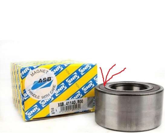 Подшпиник с АБС,стрелкой я отметил кокрас то самое магнитное кольцо которое есть на подшипнике с абс,если абс нет кольца не будет.