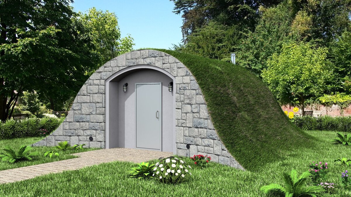 Один из примеров полузаглубленного или наземного погреба.