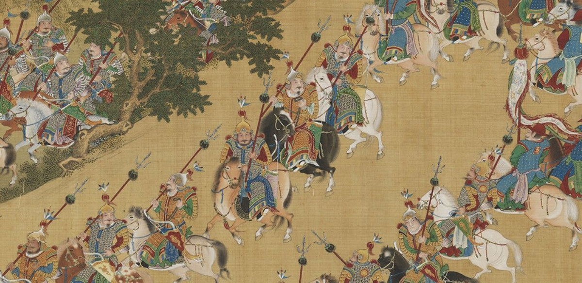 Военные времен империи Мин с трезубцами.