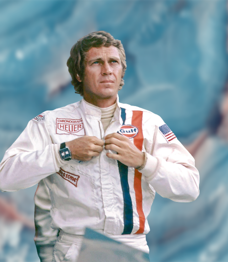 Стив МакКуин в фильме «Ле-Ман» вчасах TAG Heuer Monaco