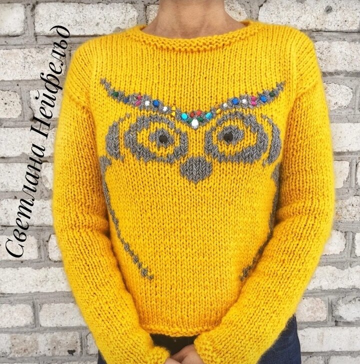 Готовый джемпер с совой