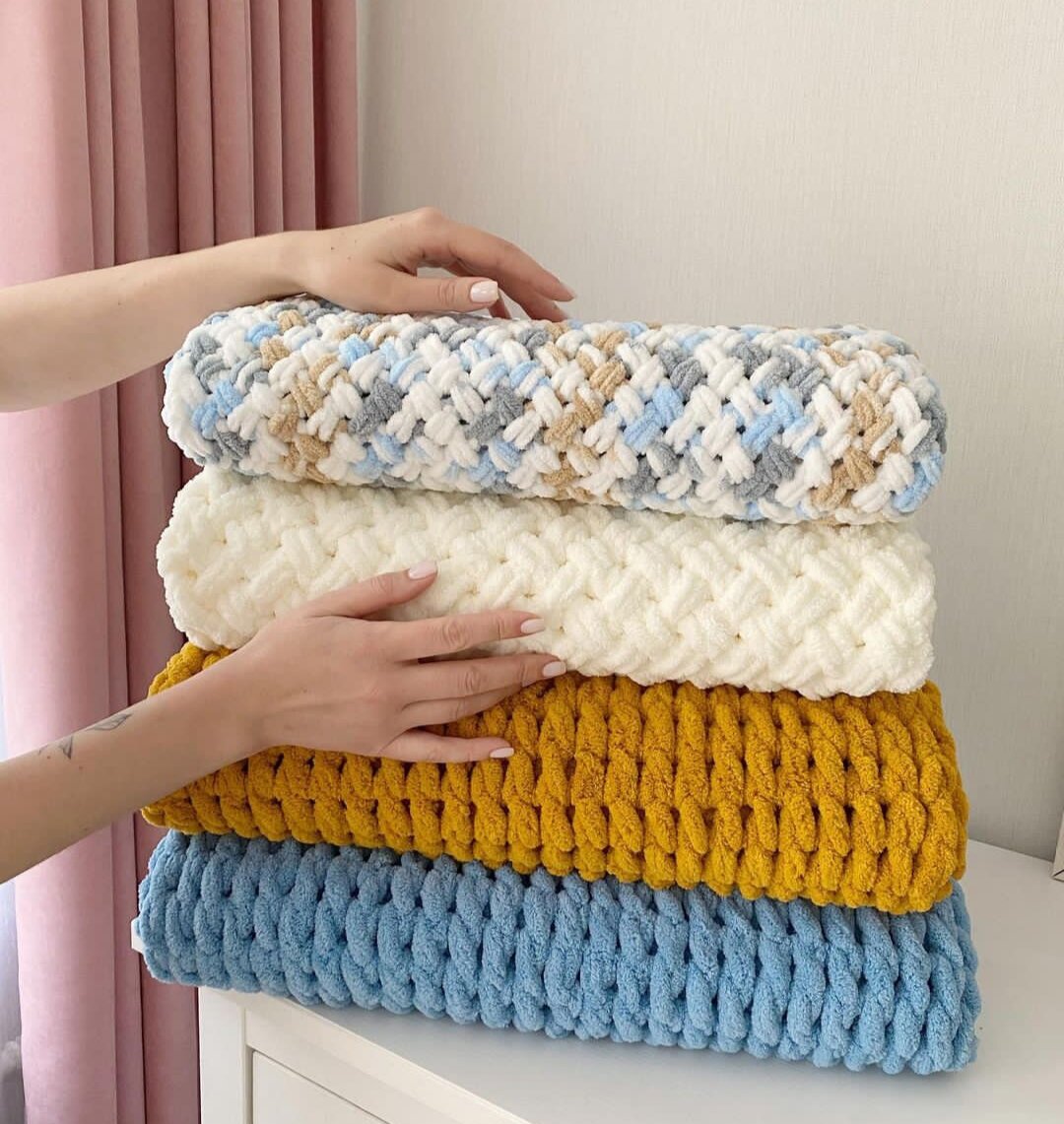 Вязание Крючком Одеяло С Плетением