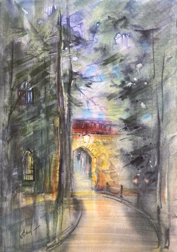  Новогоднее волшебство. А3 .Акварель. Андерсенград в  г.Сосновый Бор.