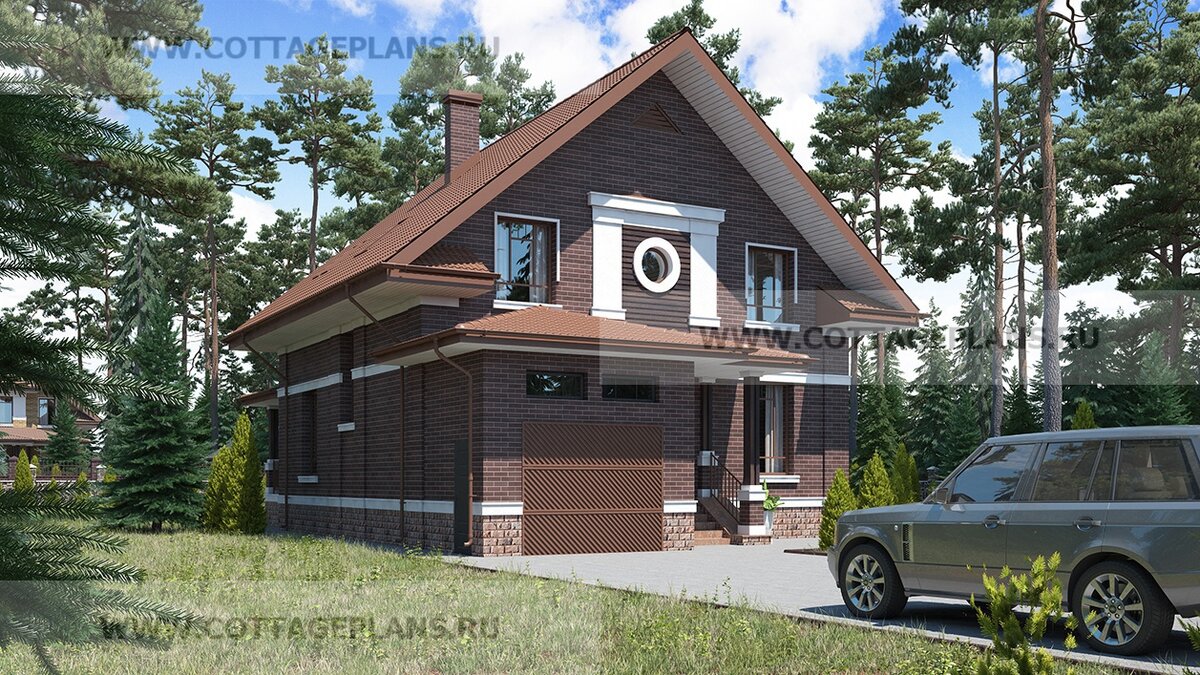 1-й и 2-й фасады дома. Источник фото: https://www.cottageplans.ru
