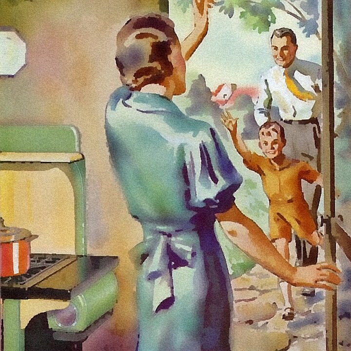 домохозяйка встречает семью