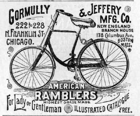 Рекламный плакат Rambler bicycle 1891 года. Фото из открытых источников