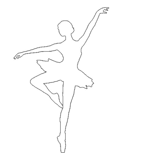 Шаблон балерины для вырезания из бумаги | Kids-Pic.com