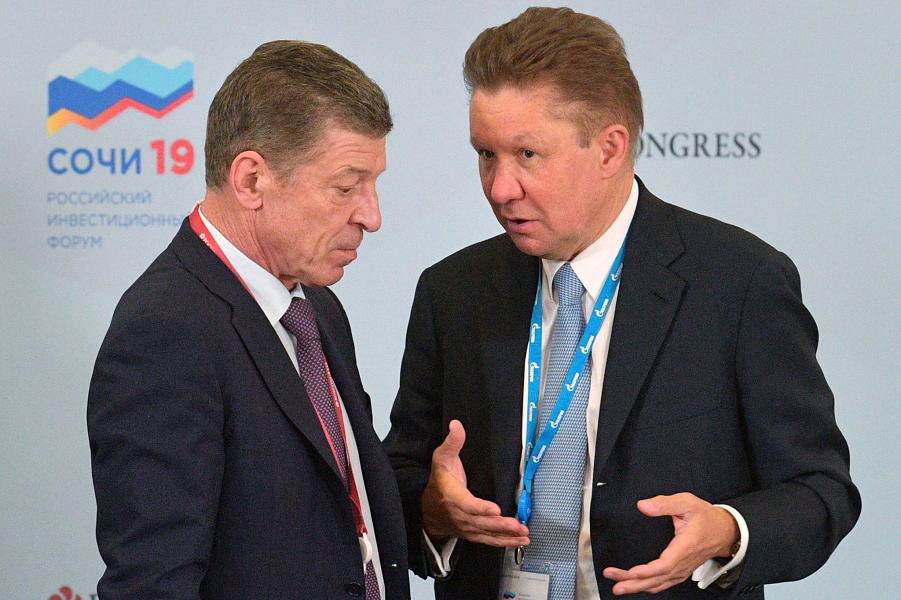 Вице-премьер Дмитрий Козак и глава "Газпрома" Алексей Миллер
