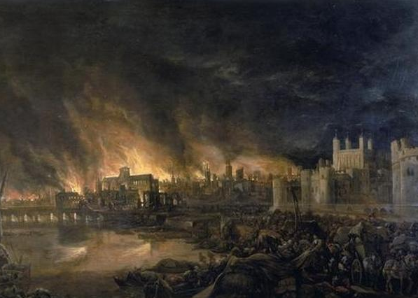 Изображение великого лондонского пожара неизвестным художником. (Фото в кредит: Wikipedia)