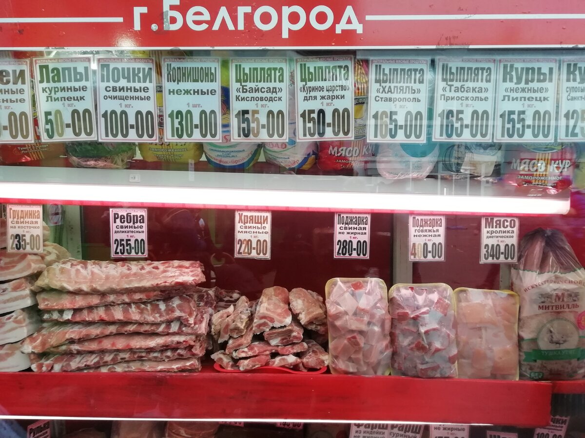 Цены на мороженное - мясо, птицу и мясные субпродукты