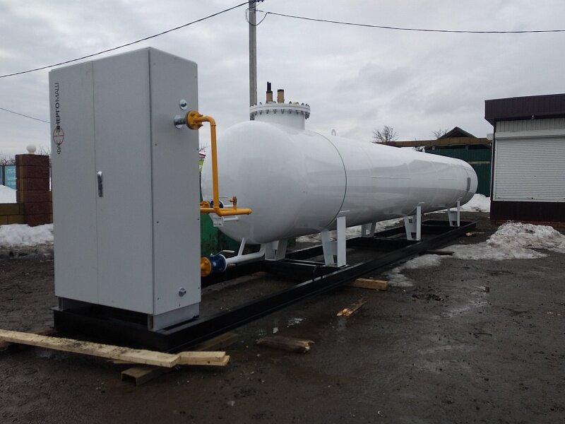 Автономная газификация пескосушилки. Оборудование: ФАС 9,2-НС – 1 шт, Испарительная установка 160 кг/час.
