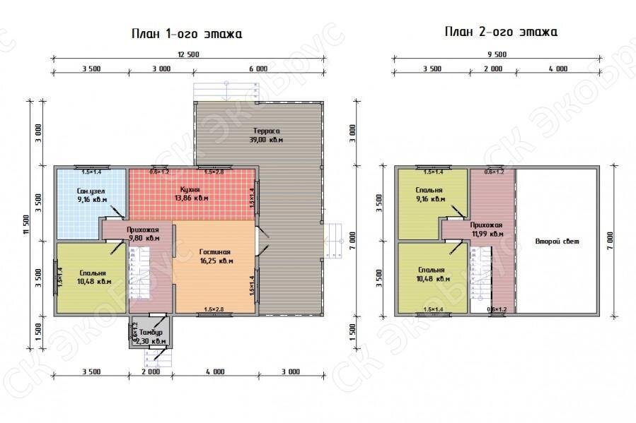 Рисунок 2. Планировка дома Всеволожск 2020 Д-4