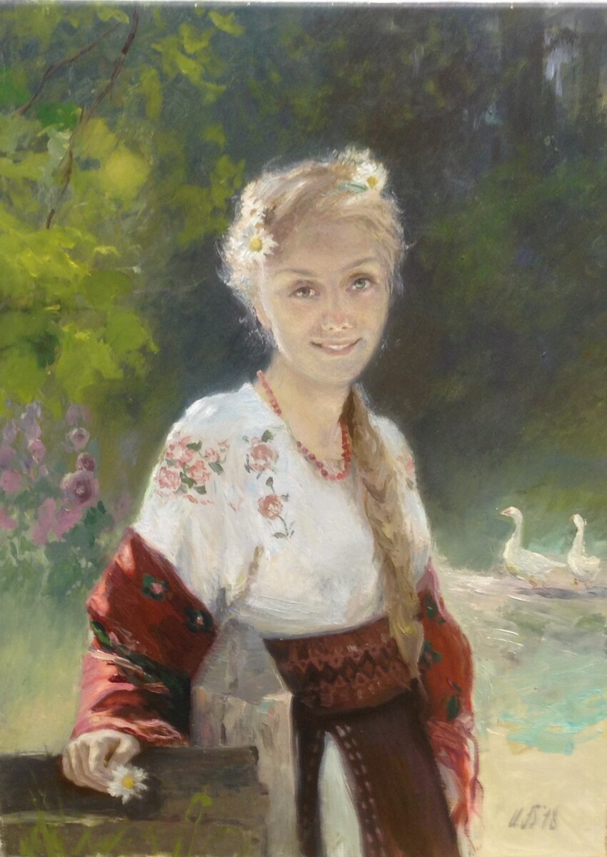 картинка из открытого источника в сети. Илья Богатов. "У калитки". 