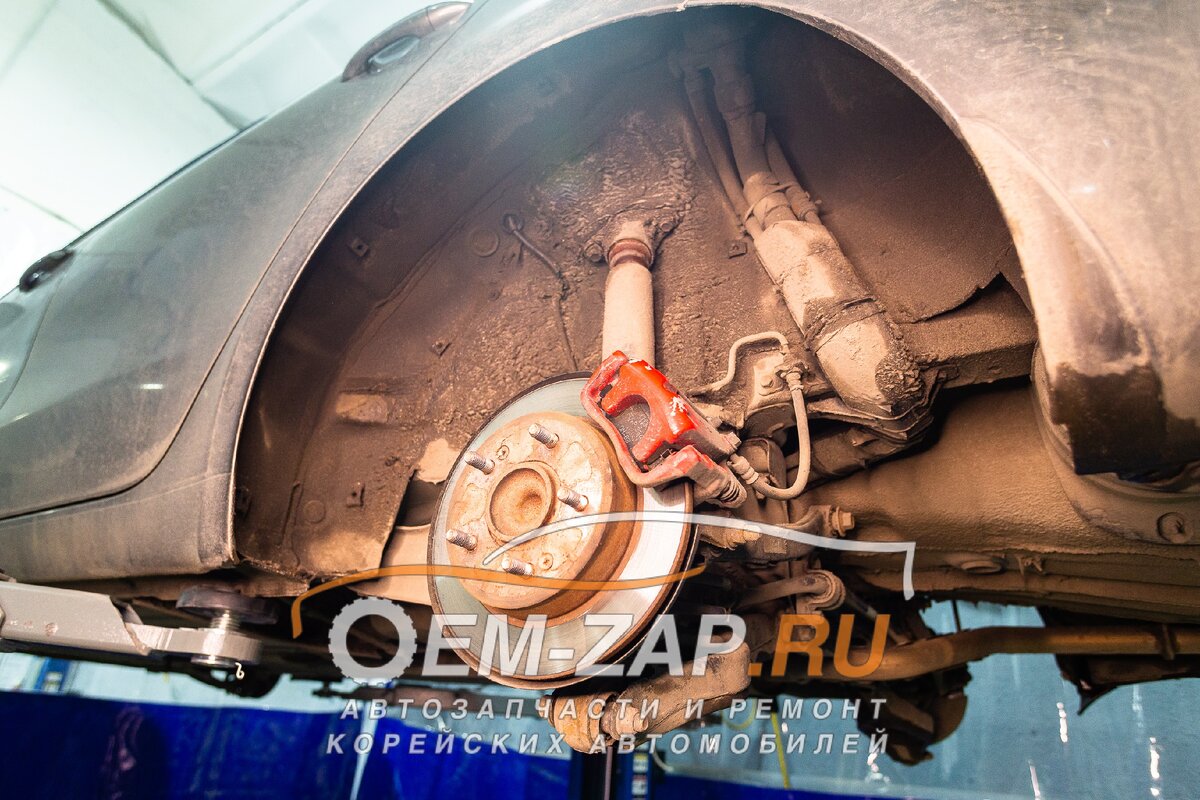 Задняя арка колеса и подвеска до мойки