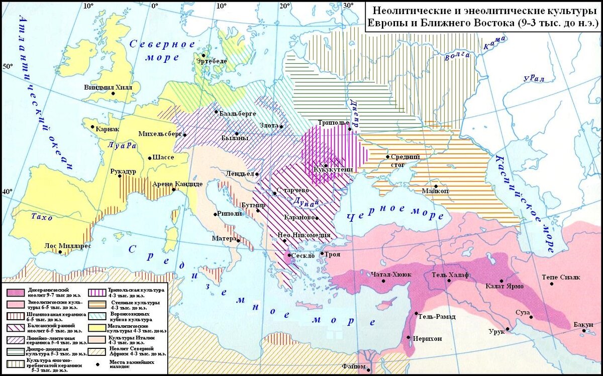 Палеолит на территории россии карта