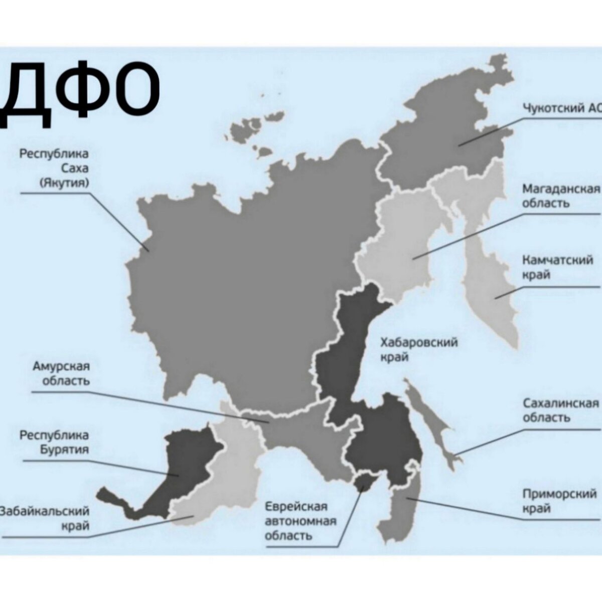 Карта дальнего востока и сахалина и камчатки